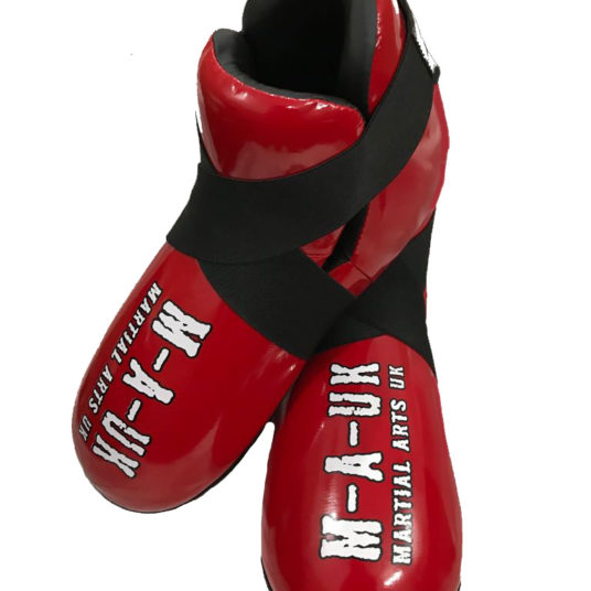 Martial Arts U.K SHINE Sparring Feet Pads Deluxe Red MAUK