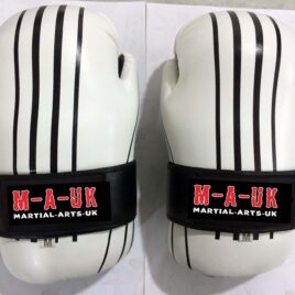 MA-UK Hand Pads – White / Black Stripe