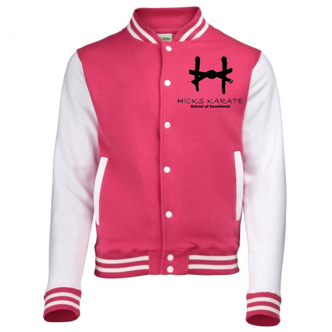 varsity pink and White